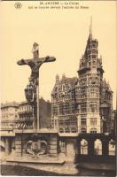 Antwerp, Anvers, Antwerpen; Le Christ qui se trouve devant lentrée du Steen / statue of Christ