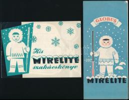 cca 1960-1970 Globus Mirelite kis szakácskönyv és árlap, 2 db