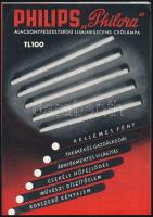 cca 1940-1950 Philips Philora lumineszcens csőlámpa reklámprospektus