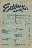 1939 Corvin Áruház edényárusítási kétoldalas árlap