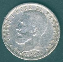 Románia 1906. 1L Ag "Jubileum" T:3