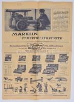 1932 Märklin fémépítő szekrények, Klein Dezső képes árlapja, 2p