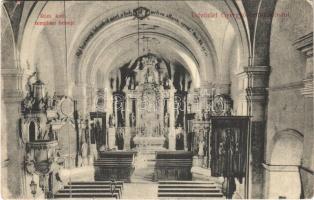 1910 Gyergyószentmiklós, Gheorgheni; Római katolikus templom, belső. Sándory Mihály kiadása / Catholic church, interior (EB)