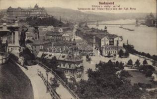 1912 Budapest I. Kilátás a királyi várral, Tabán, Döbrentei tér, Purgo, Szt. Gellért szobor