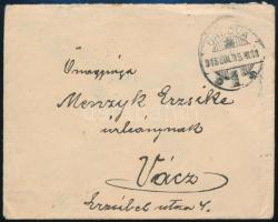 1916 Menzyk Gyula hajóskapitány Haladás gőzösről küldött levélborítéka, Orsovából.
