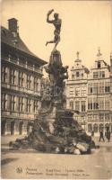 Antwerp, Anvers, Antwerpen; Grand Place, Fontaine Brabo / fountain, statue