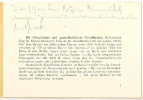 cca 1910 Herkulesfürdő. Képekkel, adatokkal illusztrált füzet térképpel 18x13 cm 20p. / Guide with p...