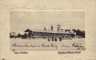 1905 Balatonföldvár, Balaton-Földvár-fürdő, közös fürdőház. Floral, Emb.
