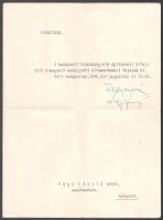 1946 A Ferenc József - Szabadság híd újjáépítéséért kapott elismerő oklevél Tildy Zoltán köztársasági elnök és Nagy Ferenc miniszterelnök aláírásával