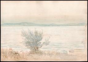 Jelzés nélkül: Balaton. Akvarell, papír, foltos. 26,5x38 cm