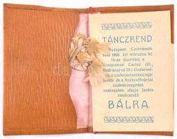 1906 Cukrász bál táncrend bőr kötésben 9x6 cm