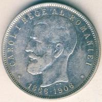 Románia 1906. 5L Ag "I. Károly uralkodásának 40. évfordulója" T:3 kis ph