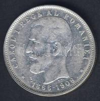 Románia 1906. 5L Ag "I. Károly uralkodásának 40. évfordulója" T:3 kis ph.