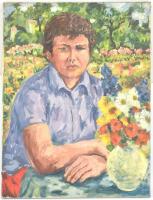 Pirk J jelzéssel: Portré. Olaj, vászon, 80x60 cm