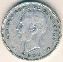 Románia 1906. 5L Ag "I. Károly uralkodásának 40. évfordulója" T:3