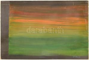 Korniss jelzéssel: Naplemente. Olaj, farost, kissé sérült. 40x60 cm