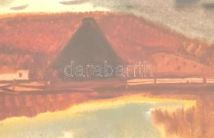 Nagy István jelzéssel: Őszi táj. Akvarell, papír. Üvegezett fa keretben. 30x45 cm