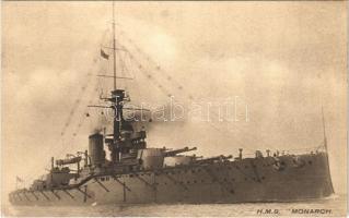 HMS Monarch Royal Navy Orion-class dreadnought battleship. Raphael Tuck & Sons Photogravure Postcard No. 4300.