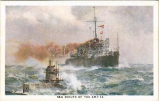 Sea Scouts of the Empire. Royal Navy art postcard