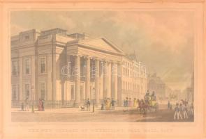 4 db litográfia és acélmetszet klf témákkal. Üvegezett keretben 32x25 cm