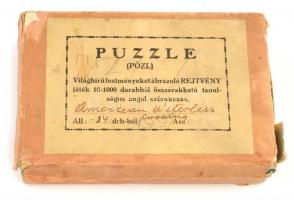 Régi fa puzzle, lehet, hogy hiányos, eredeti dobozában