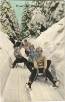 Oberhofer Wintersport / winter sport, sledding people