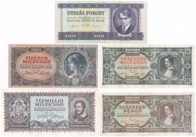 10db-os vegyes magyar bankjegytétel, közte 1920. 20f (2x) T:vegyes