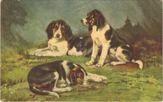 1924 Rassehunde II / dogs art postcard. Wenau-Pastell No. 282. s: Maguire (EK)