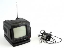 AFK mini tv-rádió, adapterrel, 17×17×17 cm