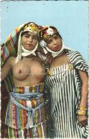 Scenes & Types dAfrique du Nord. Femmes de Bou Saada / North African folklore, half-nude woman (apró lyukak / tiny pinholes)