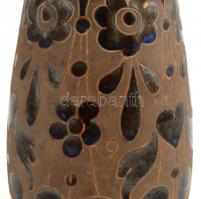 Ifj. Badár Balázs (Mezőtúr) mázas kerámia váza, jelzett, kis kopásnyomokkal, m: 16,5 cm