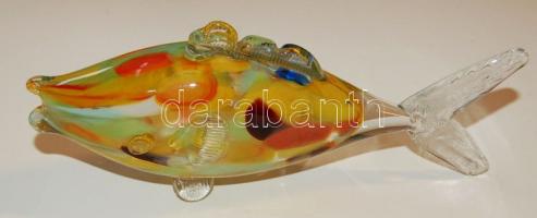 Rendkívül szép, festett üveg hal (25 cm)