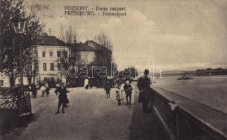 1913 Pozsony, Pressburg, Bratislava; Duna rakpart / Danube quay