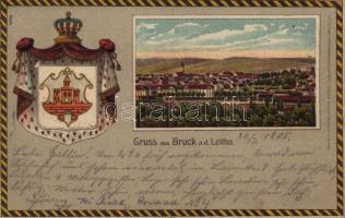 1905 Lajtabruck, Bruck an der Leitha; címer / coat of arms. Art Nouveau, litho, H. Effenbergers