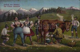 Schluß der Saison! Zur frohen Aussicht / German mountain folklore, humour (fl)