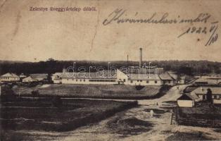 1922 Szelestyehuta, Zelestye, Poiana Codrului; üveggyártelep. Rényi Árpád nyomtatott levele a hátoldalon. Rigler József Ede / glass factory colony (EB)