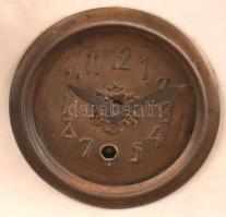 XX. sz. eleje: Jelzett csehszlovák fehér mázas nagy méretű kerámia óra, réz óraszerkezettel. Kis kop...