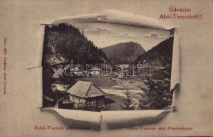 Alsóturcsek, Dolny Turcek, Unter-Turz (Turcsek); alsó rész látképe. Herz Mór kiadása / unterer Teil / general view. Art Nouveau