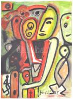 fe. LL .'98 jelzéssel: Buli van. Olaj, papír, 70x50 cm