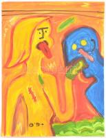 Wa 99 jelzéssel: A nyelv szépsége. Olaj, papír, 48x36 cm