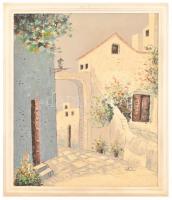 Austin jelzéssel: Görög utca. Olaj, vászon, fa keretben, 63x53 cm