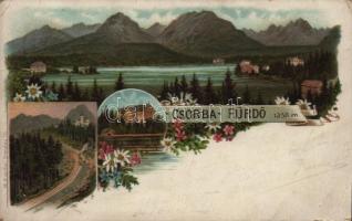 1898 (Vorläufer) Tátra, Vysoké Tatry; Csorba-tó / Strbské pleso / Csorba am See. M. Kuschel. Floral, litho (EK)