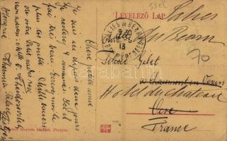 Pöstyén, Piestany;Vág részlet tutaj átkeléssel, lovaskocsi. Meteor fényirda kiadása / Váh river with...