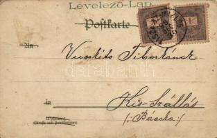 1899 Child with dog. Verlag v. Wezel & Naumann Serie 4210. litho (kopott sarkak / worn corners)