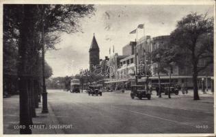 1947 Southport, Lord Street, automobile, autobus (EK)