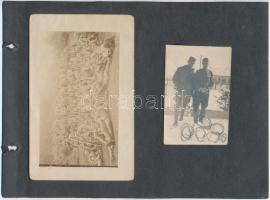 cca 1916 4 db katonai fotólap albumlapokon