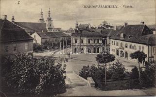 1910 Marosvásárhely, Targu Mures; Vártér, Santerini Nello vívóterem. Porjes S. Sándor kiadása / castle square, church, fencing hall (EK)