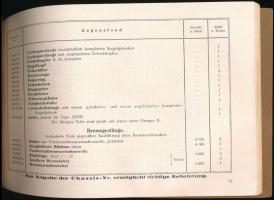 cca 1925-1937 Ersatzteil-Katalog Nr. 210. Für Fahrgestell Type AFN 11/42 PS 1750 kg Nutzlast. (Gilt ...