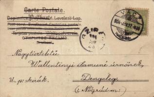 1904 Art Nouveau romantic floral litho greeting card (EK)