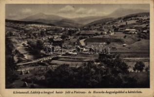 Kőrösmező, Jaszinya, Jasina, Yasinia (Máramaros); Látkép a lengyel határ felé a Pietrosz- és Hoverla hegységekkel a háttérben / Polish border with mountains